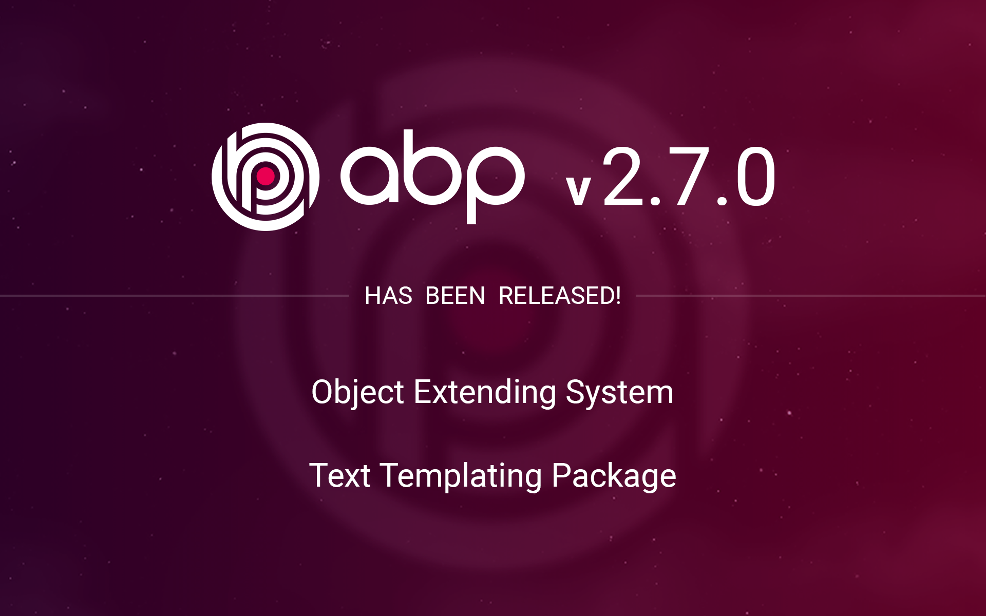 ABP Framework v2.7.0 Has Been Released! cover image